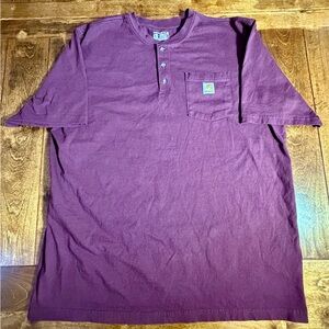 Carhartt Loose Fit Henley Pocket Short Sleeve XL Tall Burgundy Men's T-Shirt